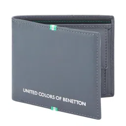United Colors of Benetton Milano Grey Casual Leather Bi-Fold Wallet for Men image 2