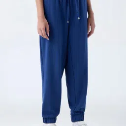 LOV by Westside Navy Solid High-Rise Joggers-image-88