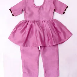 KID1 Girls Floral Yoke Design Pleated Sequinned Kurta with Salwar image 4