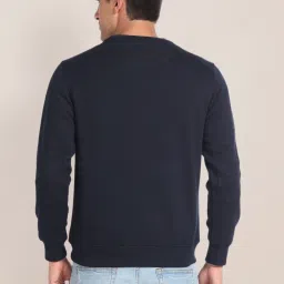 U.S. Polo Assn. Navy Cotton Regular Fit Self Pattern Sweatshirt image 2