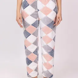 RG BY S.S. Clothing Women Checked Mid-Rise Inner Elastic Woollen Straight-Leg Lounge Pants-image-6
