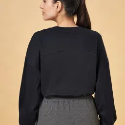 Ajile by Pantaloons Black Cotton Sports Sweatshirt image 2