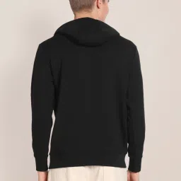 U.S. Polo Assn. Black Cotton Regular Fit Printed Hooded Sweatshirt image 2