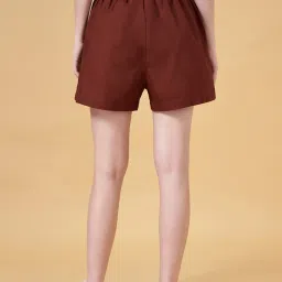 People by Pantaloons Brown Cotton Shorts image 2
