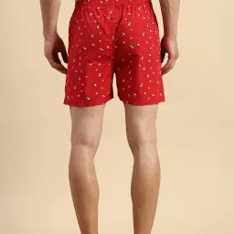 showoffff SHOWOFF Red Cotton Slim Fit Printed Boxers image 2