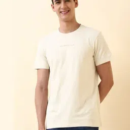 Allen Solly Beige Cotton Regular Fit T-Shirt-image-46