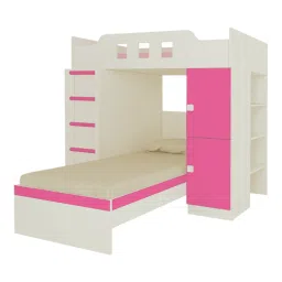 adona Siona Engineered Wood Box & Drawer Storage Bunk Bed Barbie Pink image 2