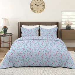 Layers Multicolor Microfiber Floral Double Bedsheet With 2 Pillow Covers-image-76