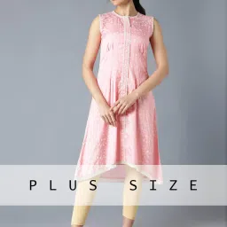 Aurelia Pink Printed A Line Kurta image 1