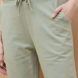 Fame Forever By Lifestyle Light Green Cotton Regular Fit Trousers image 5