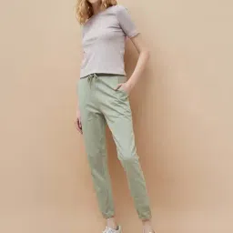 Fame Forever By Lifestyle Light Green Cotton Regular Fit Trousers image 4