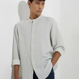 ETA by Westside Off-White Pinstriped Relaxed-Fit Cotton Shirt-picture-32