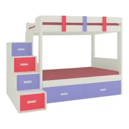 adona Suvina Engineered Wood Drawer Storage Bunk Bed Persian Lilac Strawberry Pink image 2