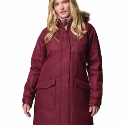 Columbia Maroon Regular Fit Hooded Jacket-image-26