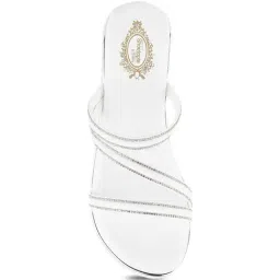 Shoetopia Women's White Casual Wedges image 3