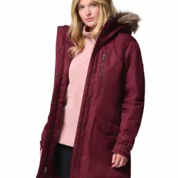Columbia Maroon Regular Fit Hooded Jacket image 5