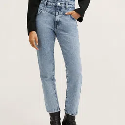 MANGO Women Blue Mom Fit High-Rise Jeans-picture-37