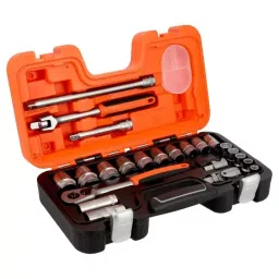 Bahco Standard Socket Set Imperial 1/2 inch with Ratchet 6 Point, S240AF (Set of 23 Pcs)-picture-35