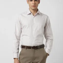 Van Heusen Beige Regular Fit Check Shirt-image-23