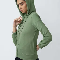 Van Heusen Green Cotton Regular Fit Hoodie image 3