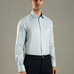 Tommy Hilfiger Blue Cotton Regular Fit Shirt image 4