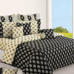 Swayam Shades of Paradise Black Cotton 200 TC Double Size Winter Quilt - Set of 1 image 1