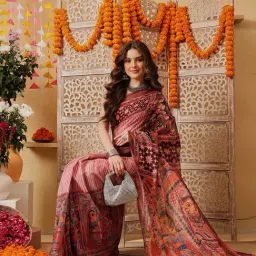 Silk Land Kalamkari Cotton Chanderi Ready to wear Saree-image-87
