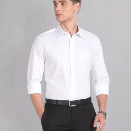 AD by Arvind White Regular Fit Textured Shirt-picture-42