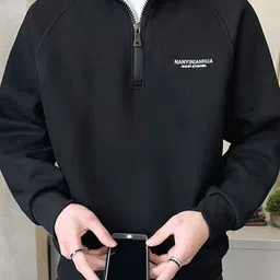 StyleCast x Revolte Men High Neck Half Zipper Sweatshirt image 3