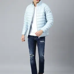 Woods Light Blue Regular Fit Quilted Jacket image 5