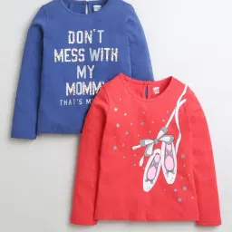 Bumzee Girls Multi Cotton Graphic T-Shirt (Pack of 2)-picture-37
