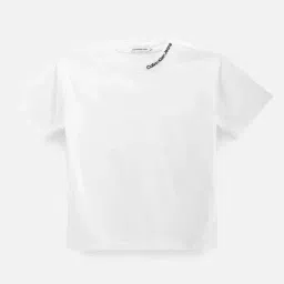 Calvin Klein Boys Bright White Brand Graphic Print T-Shirt-image-1