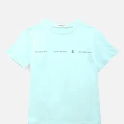 Calvin Klein Boys Blue Tint Brand Graphic Print T-Shirt-image-97