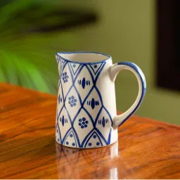 ExclusiveLane Hand-painted Studio Pottery Milk & Water Jug In Ceramic (700 ML, Microwave Safe) image 1