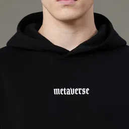 Red Tape Black Cotton Polyblend Graphic Baggy Fit Sweatshirt And Hoodies image 5