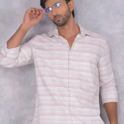 Crimsoune Club Men Smart Spread Collar Checked Cotton Casual Shirt-picture-17