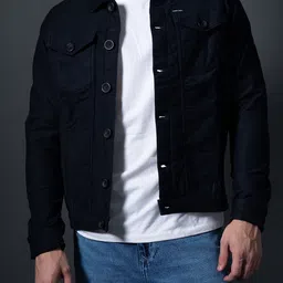 nostrum Men Cotton Crop Denim Jacket image 1