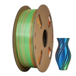 FiLAMONT 3 In 1 Color 3D Printer Filament Silk PLA Orange, Blue and Green image 2