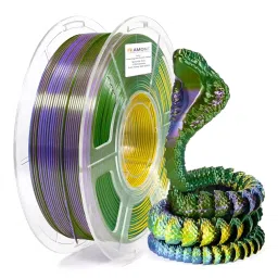 FiLAMONT 3 In 1 Color 3D Printer Filament Silk PLA Emerald Green, Purple and Yellow-picture-24