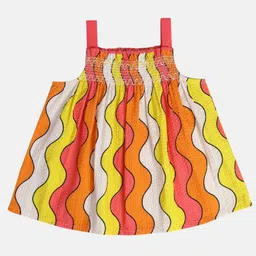 MINI KLUB Cotton Sleeveless Abstract Printed Top - Pink image 1