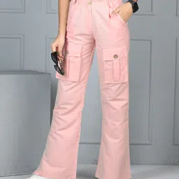 Cutiekins Woven Solid Cargo Pants - Light Pink-picture-33
