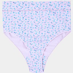 ECOMAMA Organic Cotton & Bamboo Anti Microbial Soft Over The Bump Panties Floral Print Pack of 2 - Blue Pink image 5