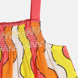 MINI KLUB Cotton Sleeveless Abstract Printed Top - Pink image 5