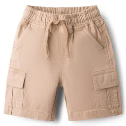 Babyhug Cotton Woven Half Sleeves Striped Shirt & Shorts Set - Beige image 4