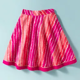 Exclusive from Jaipur Cotton Woven Halter Neck Sleeveless Choli Striped Lehenga Set With Cap & Booties - Fuschia image 5