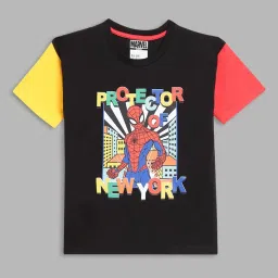 Blue Giraffe Kids Black Printed T-Shirt image 1