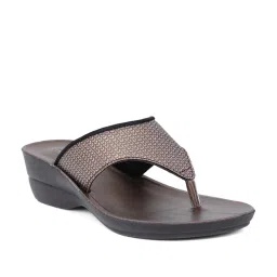 Bata Women's Metallic Thong Wedges image 2