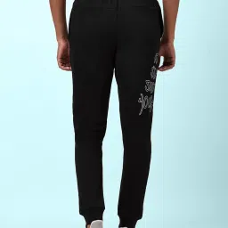 People by Pantaloons Black Regular Fit Printed Jogger image 2