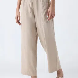 Bombay Paisley by Westside Beige Cotton-Blend Pants-image-77
