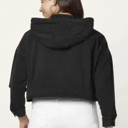 People by Pantaloons Black Cotton Regular Fit Jacket image 2